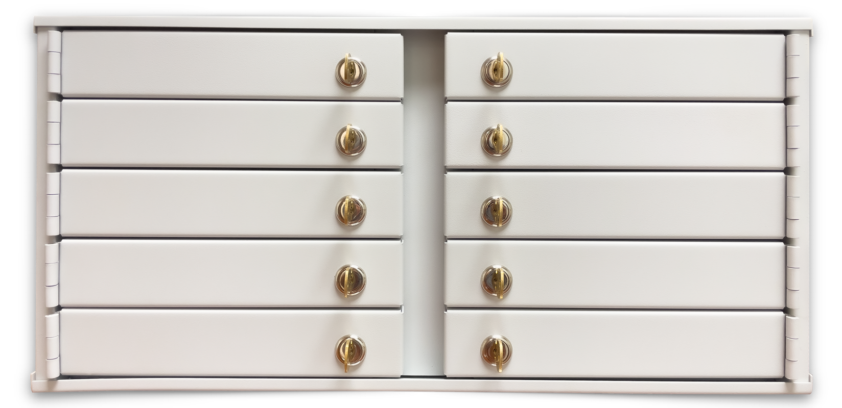 PhoneLess smart locker with ten locking phone compartments